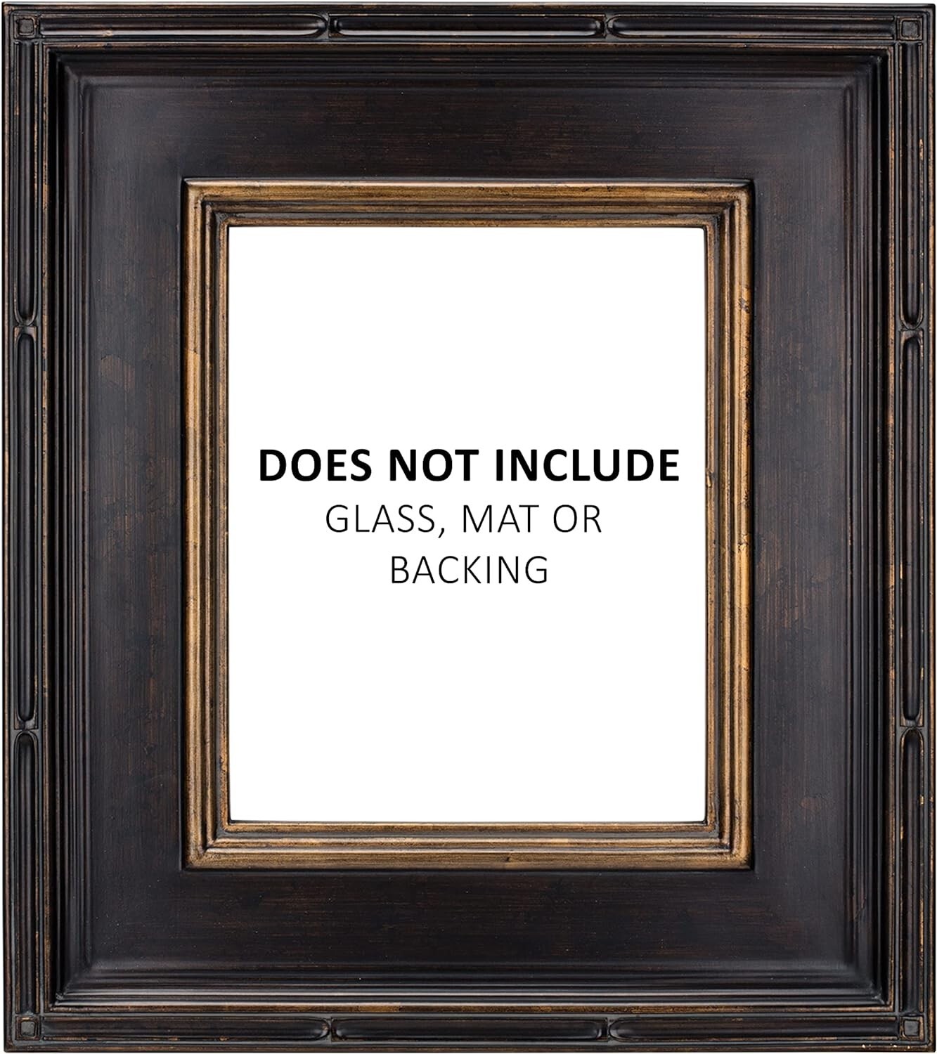 Luxurious Antique Black with Gold Picture Frame - 16x20, Open Back, Freestanding