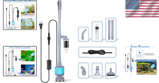 Automatic Fish Tank Cleaner with Adjustable Length - 5 in 1 Vacuum System