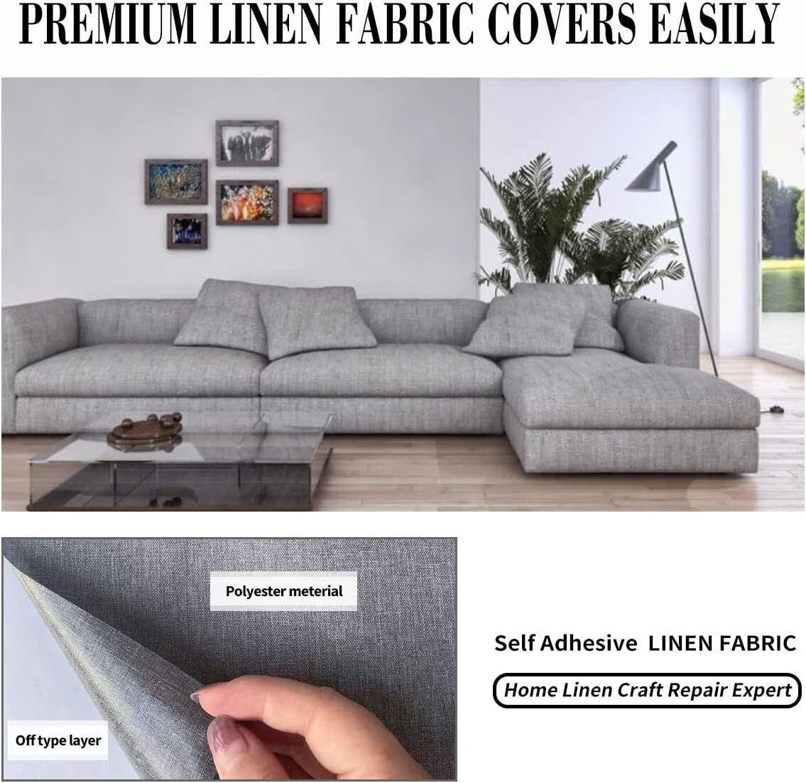 Durable Self-Adhesive Fabric Patches 17x158 In - Perfect for Furniture Repair