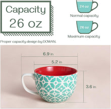 Load image into Gallery viewer, Oversized 24 oz Ceramic Coffee Mugs - Gift-Ready Set of 4 in Bright Colors