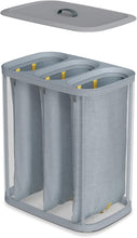 Load image into Gallery viewer, Tota Trio 90L Laundry Hamper - 3 Compartments with Removable Bags in Gray