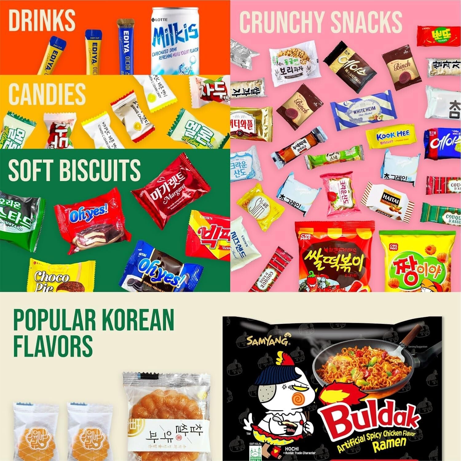 Delightful 48-Count Korean Snack Box - Perfect for Care Packages & Parties