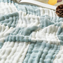 Load image into Gallery viewer, Breathable Cotton Rayon Blanket Twin 60"x80" - Checkered Teal for Stylish Living