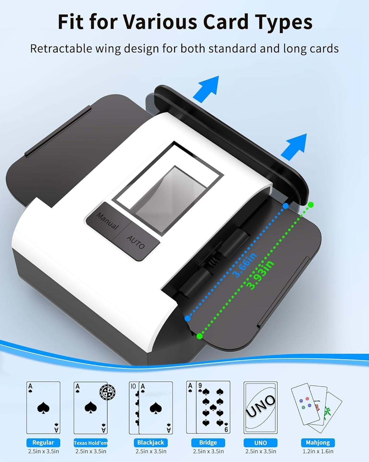 Compact Electric Card Shuffler with Auto & Manual Modes - Ideal for Poker & More