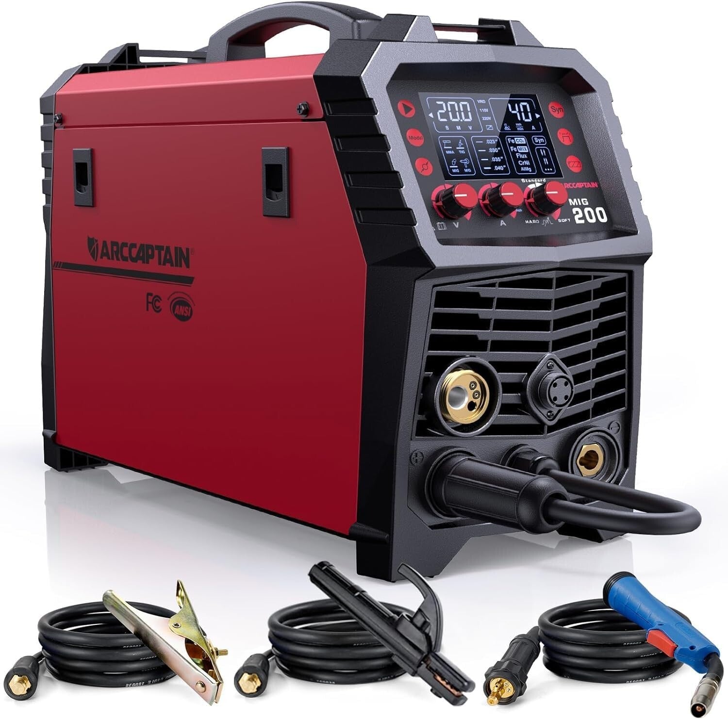 Versatile 6-in-1 MIG Welder - Gas/Gasless with Safety Features & Digital Control