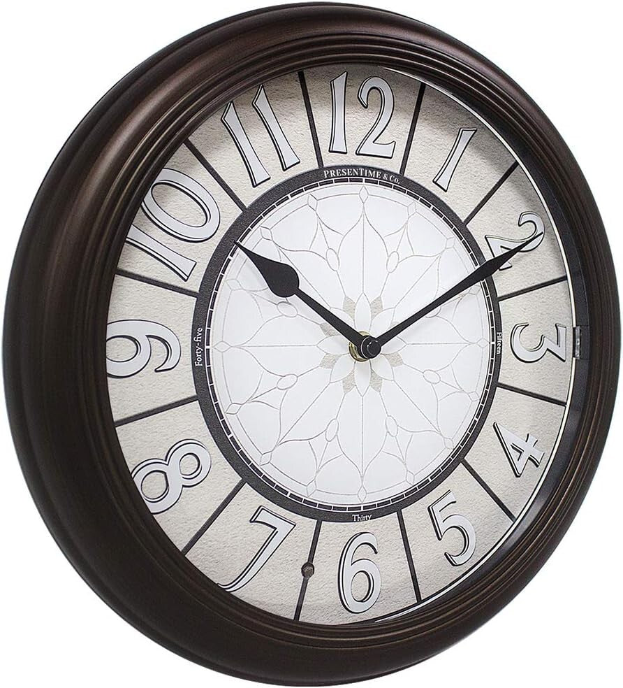 Elegant Battery Operated 12.6'' Farmhouse Clock - Quartz Movement & Illumination