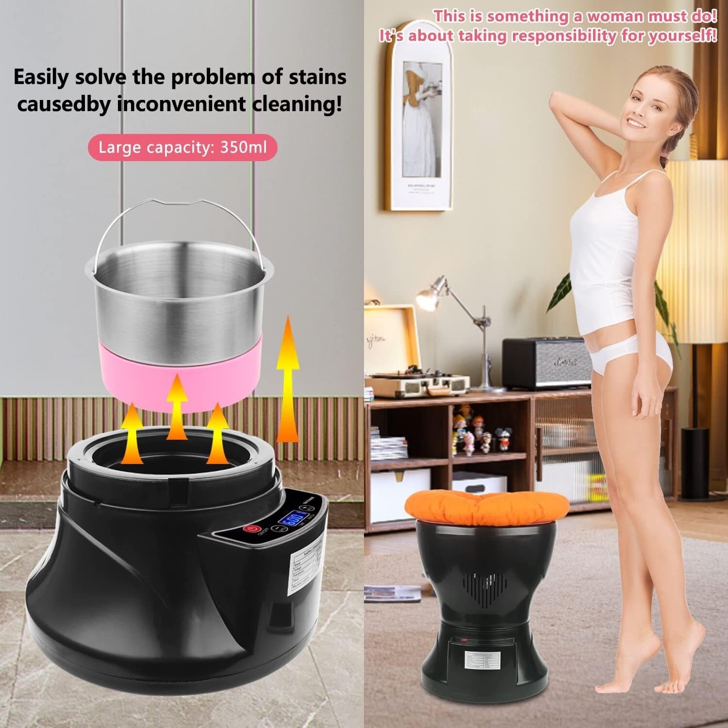 Dual Control Yoni Steamer with Soft Cushion & 20 Herbal Bags for At-Home Care