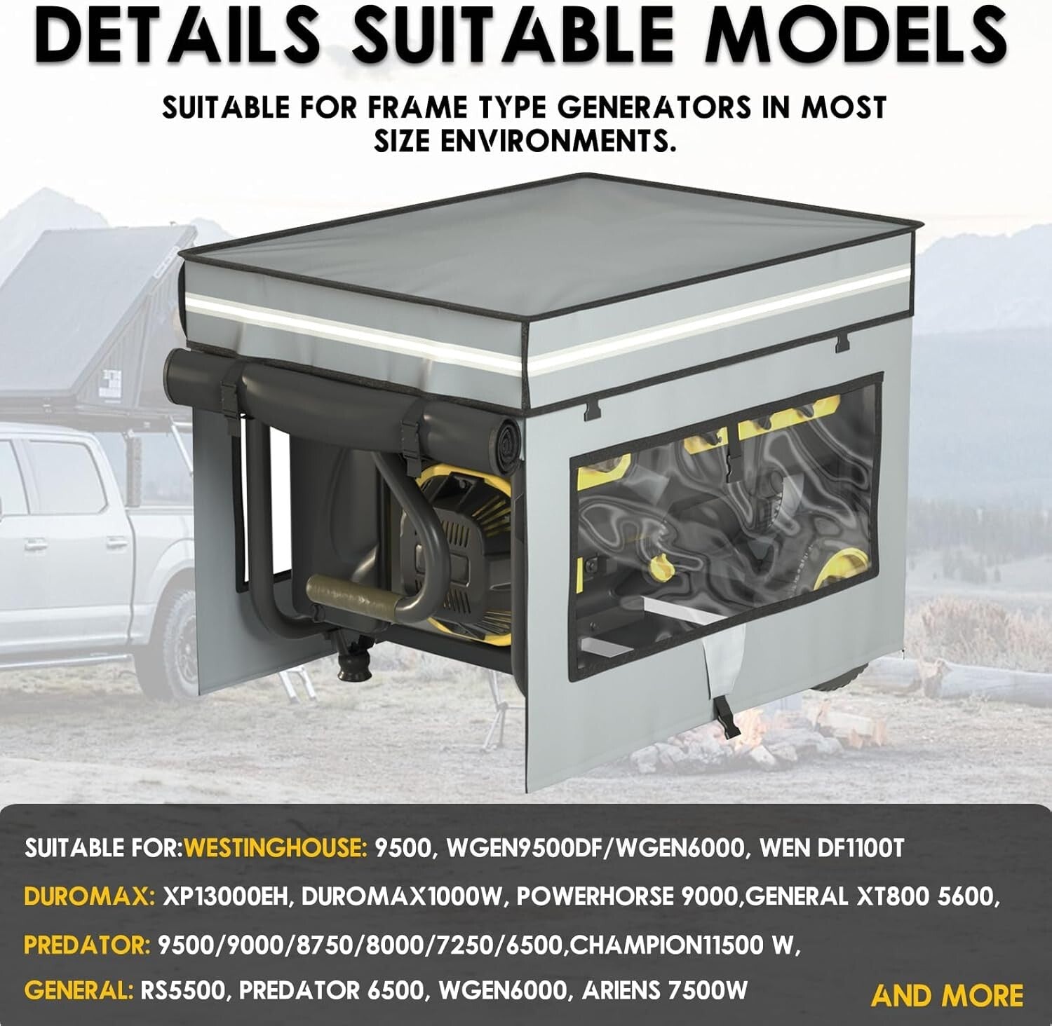 Heavy-Duty Waterproof Generator Cover for 3000W-10000W, All-Weather Protection