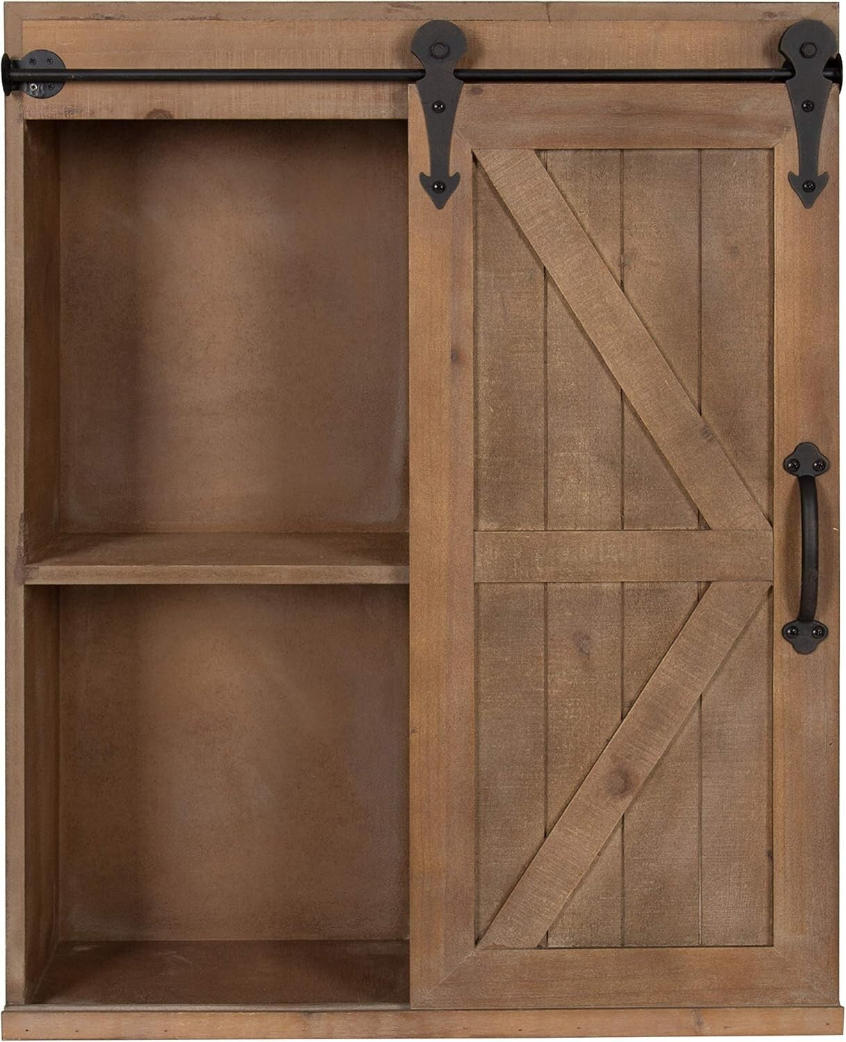 Durable Rustic Brown Bathroom Storage Cabinet with Easy-Access Sliding Door