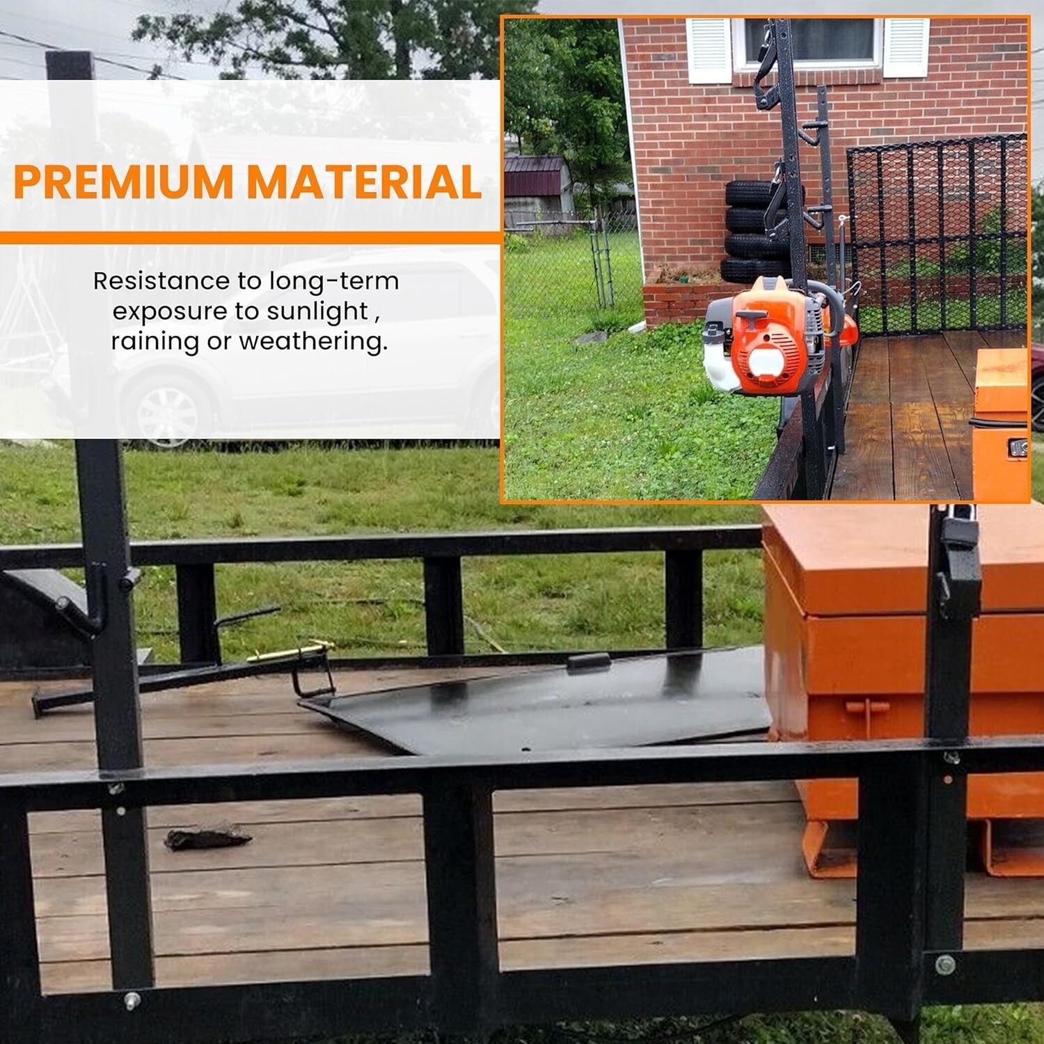 Universal Fit 3-Place Lockable Trimmer Rack for Enclosed and Open Trailers