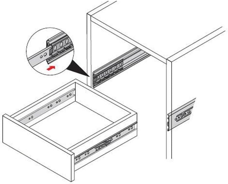4-Pair Full Extension Ball Bearing Drawer Slides - 16 Inch, 100 lbs Capacity