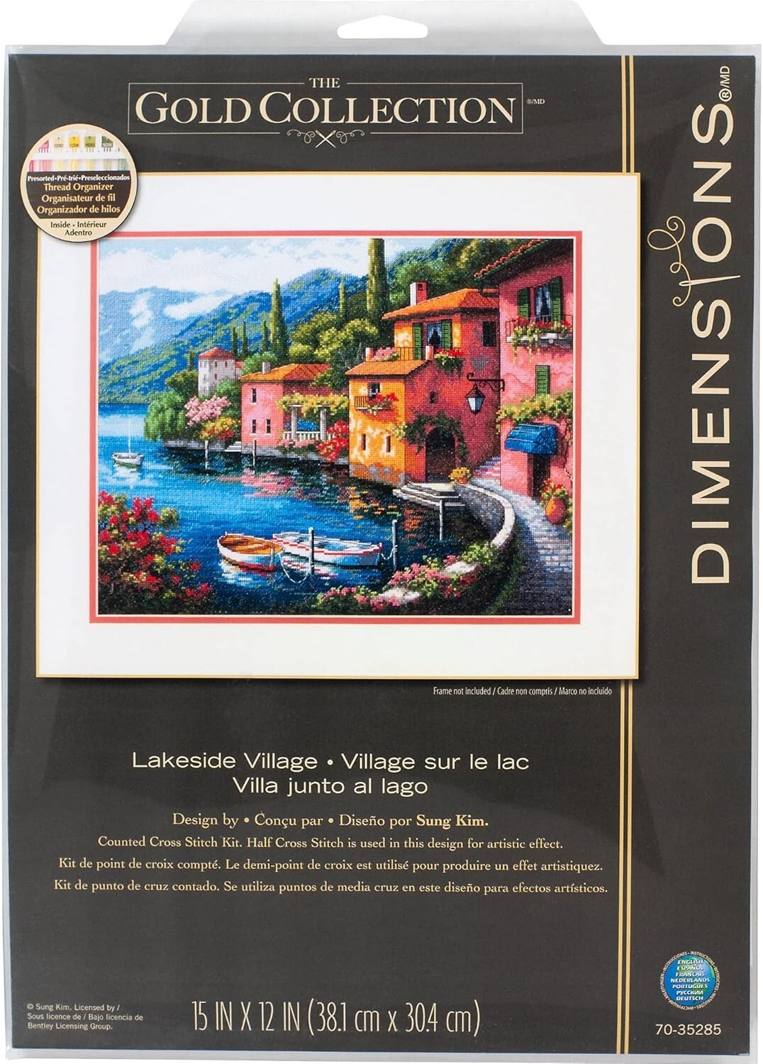 Golden Seaside Summer Village Advanced Counted Cross Stitch Kit - 15'' x 12''