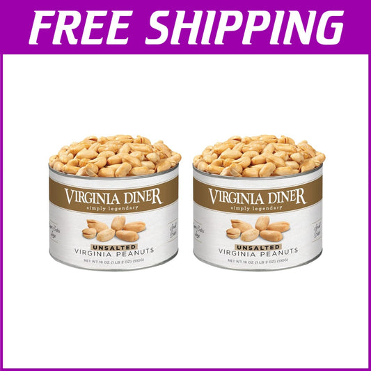 Unsalted Blister Roasted XL Virginia Peanuts - Gourmet Natural Snack 18oz 2 Pack
