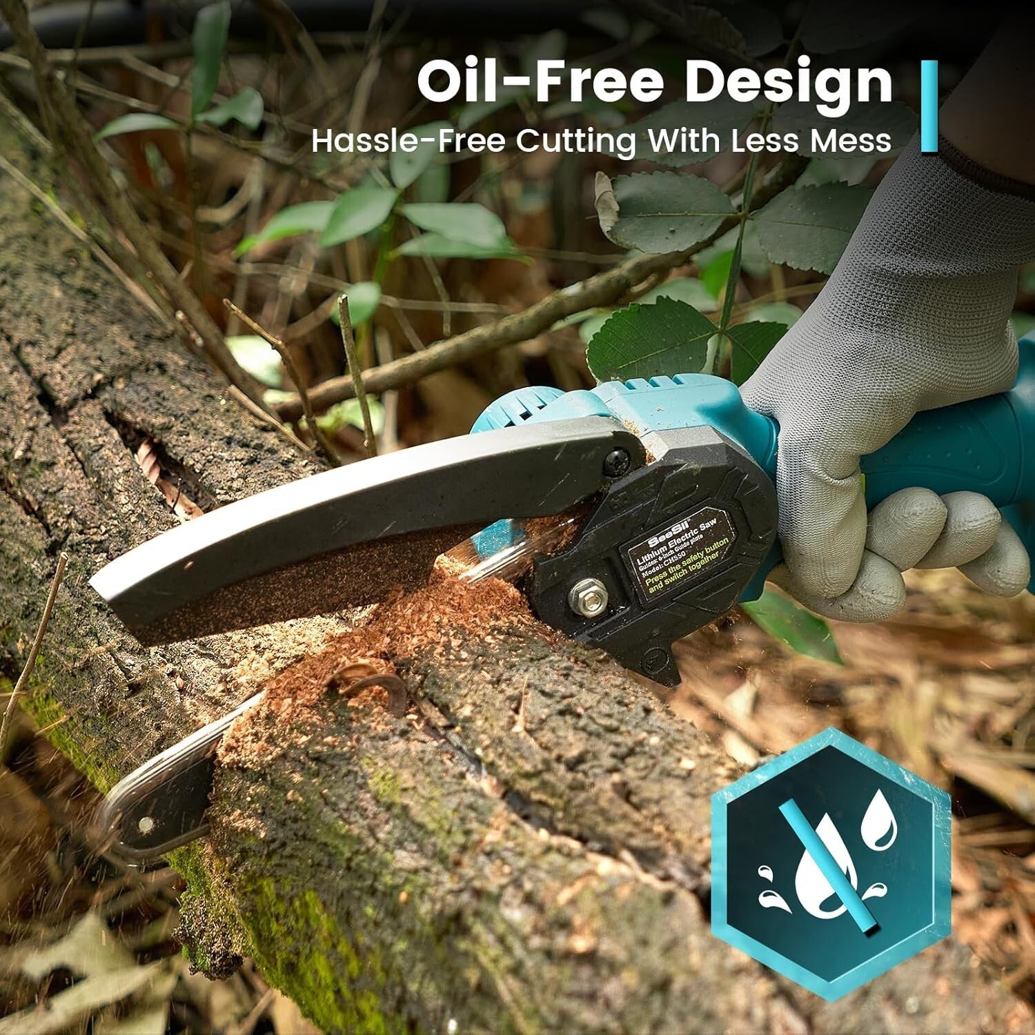 Cordless 6-Inch Mini Chainsaw with 2 Batteries - Ideal for Pruning and Cutting