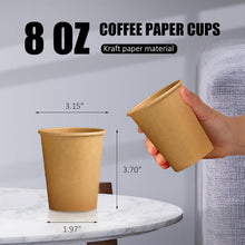 Load image into Gallery viewer, Stylish and Sturdy 8oz Kraft Paper Cups - Perfect for Any Celebration, 1000 Pack