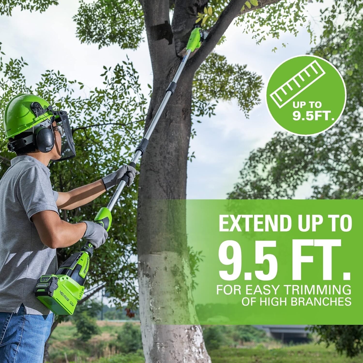 High-Performance 40V Pole Saw and Hedge Trimmer Combo - Effortless Yard Care