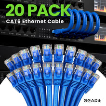 Load image into Gallery viewer, Bulk 20-Pack Cat 6 Ethernet Patch Cables - 10 Feet, Gold-Plated RJ45 Connectors