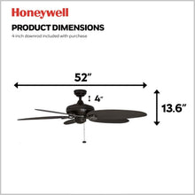 Load image into Gallery viewer, Energy Efficient 52-Inch Damp Rated Ceiling Fan with Hand-Carved Tropical Blades
