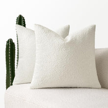Load image into Gallery viewer, Timeless Solid Boucle Pillow Covers 24x24 Inches for Stylish Living Rooms
