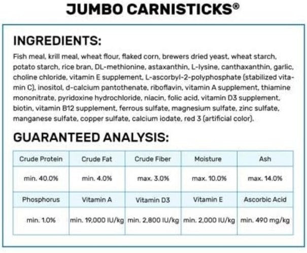 Efficient Feeding with Hikari Jumbo Carnisticks 17.6 oz for Monster Fish Diets