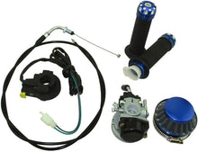 Load image into Gallery viewer, Racing Carburetor &amp; Blue Throttle Handle Grips Kit for 50cc-80cc Motorized Bikes