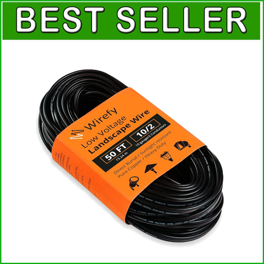 Durable 10/2 Low Voltage Landscape Lighting Wire - 50 Feet, Compliant & Reliable