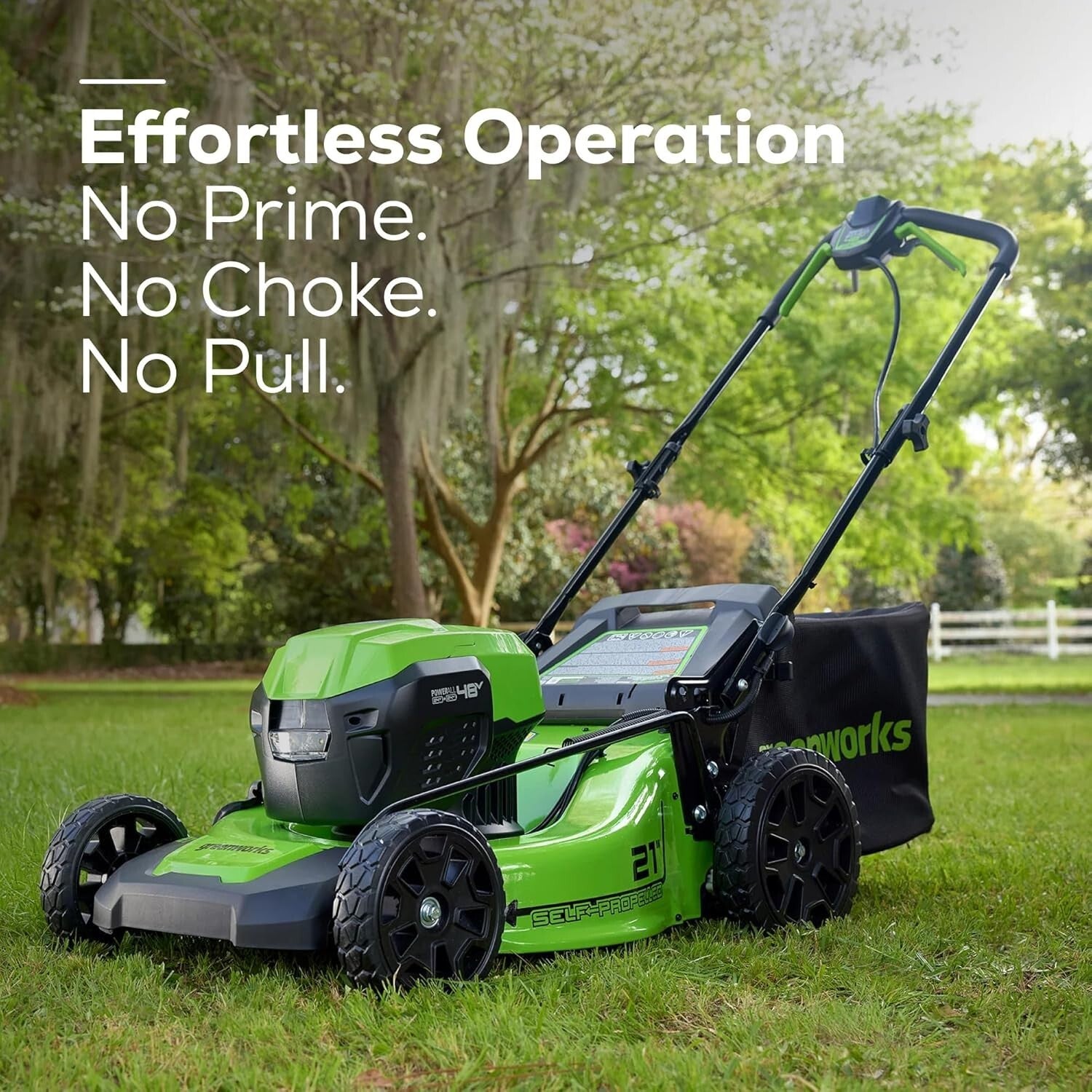 All-In-One Cordless 48V Lawn Tool Set: 21" Mower, Trimmer & Leaf Blower Included