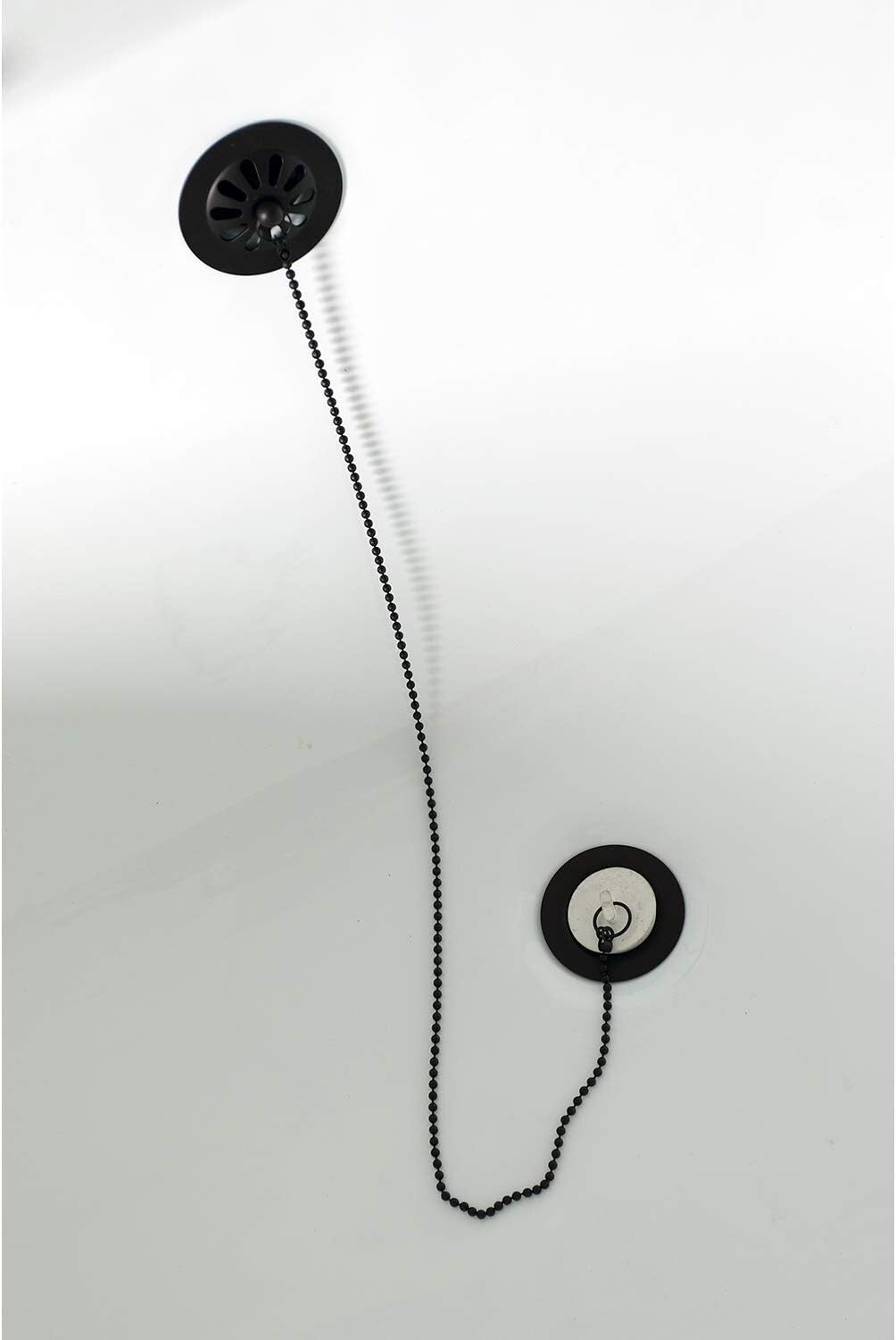 Durable 27" Oil Rubbed Bronze Bath Drain with Chain Plug for Clawfoot Tubs