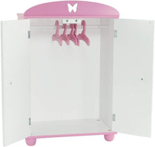 Load image into Gallery viewer, Kid-Safe 18 Inch Doll Armoire with Ample Storage for Accessories &amp; Clothes