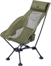 Load image into Gallery viewer, Breathable High-Back Folding Chair with Anti-Sinking Feet - Perfect for Outdoors
