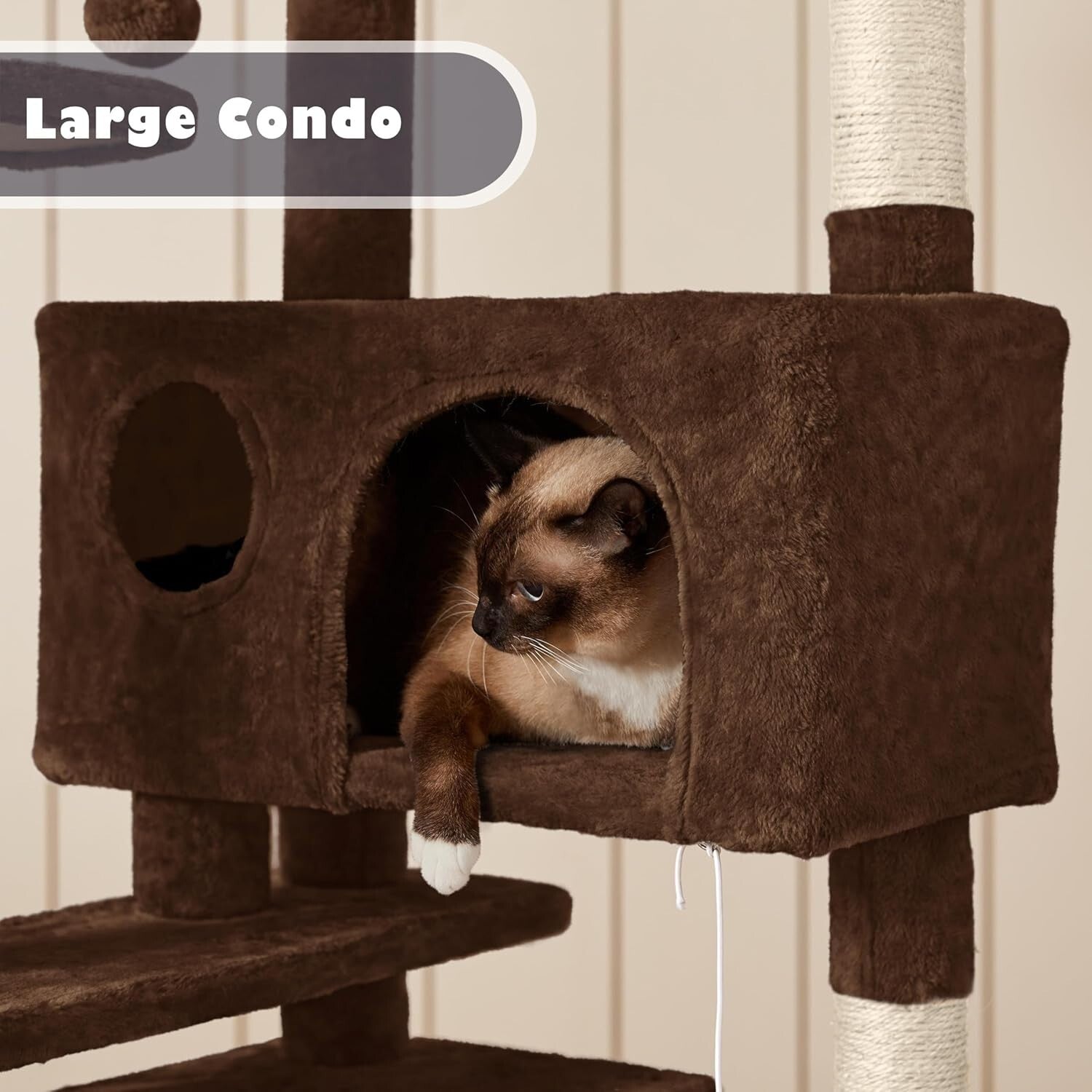 54in Cat Tree with Top Perches, Condos & Cat-Ears Design – Ideal for Kittens