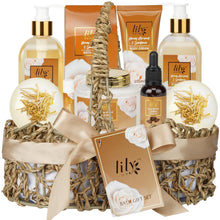 Load image into Gallery viewer, Complete Spa Gift Basket: 10-Piece Honey Almond &amp; Gardenia Bath Collection