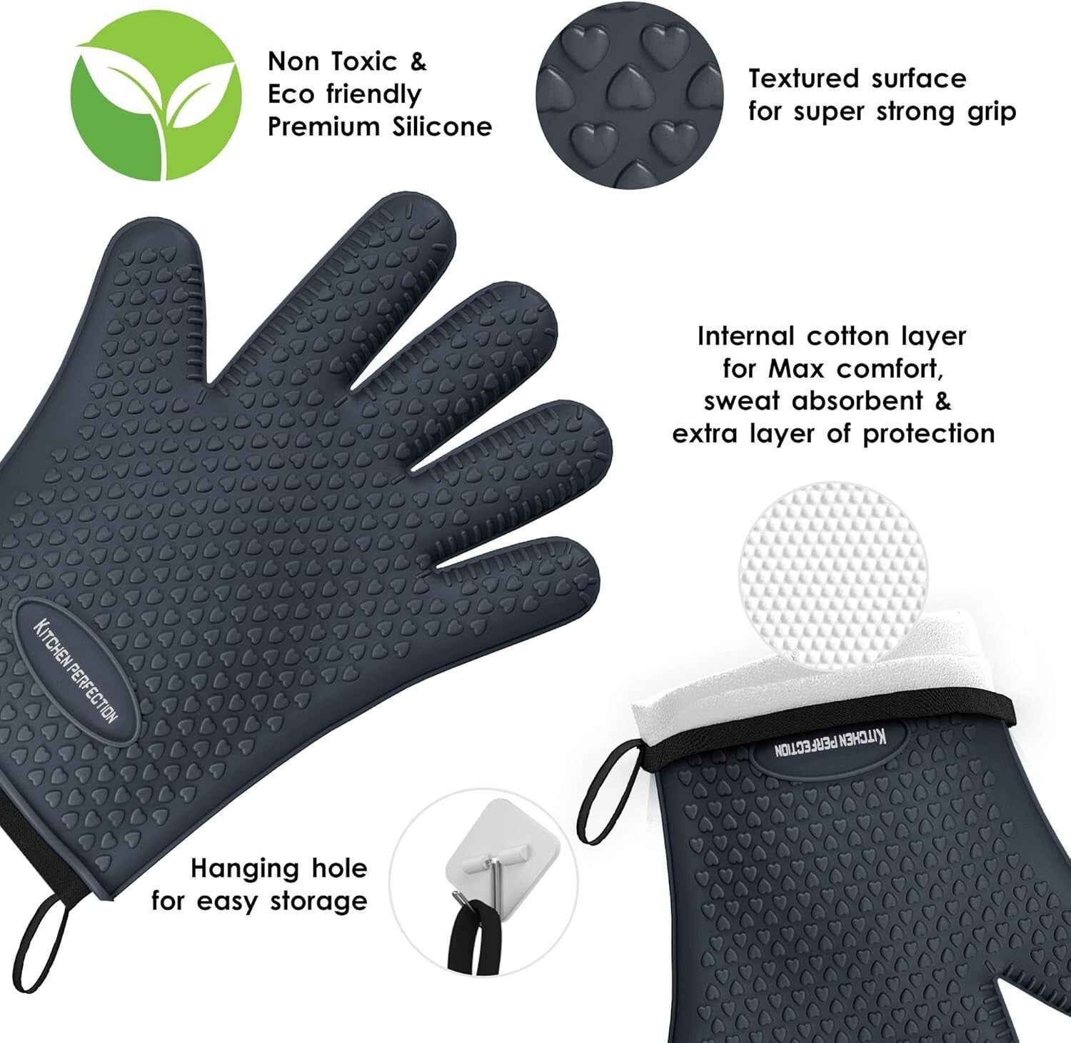 Non-Slip Heat Resistant Grill Gloves for Safe Cooking - Perfect Gift for Chefs