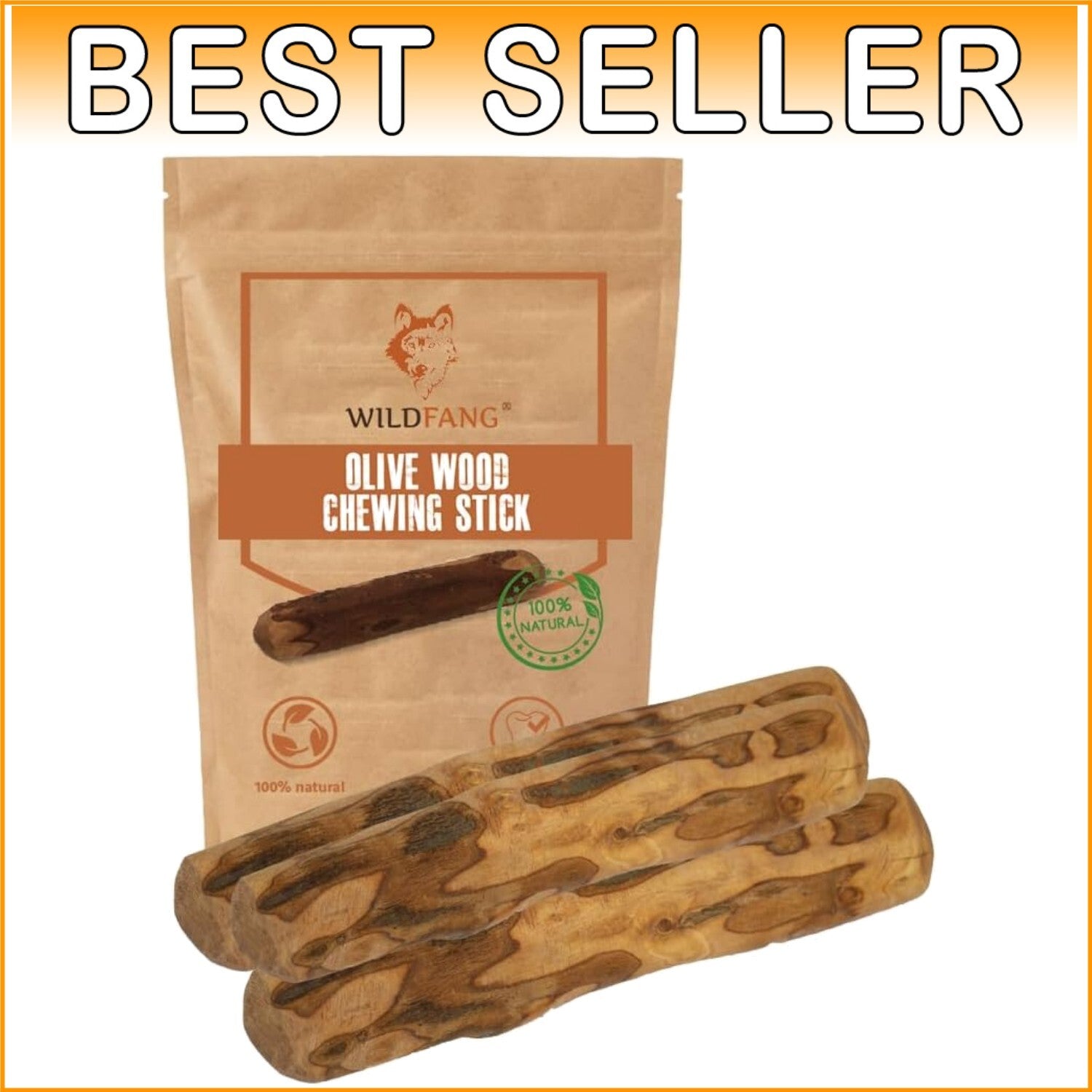 Long-Lasting Olive Wood Dog Chew with Olive Oil - Promotes Dental Health
