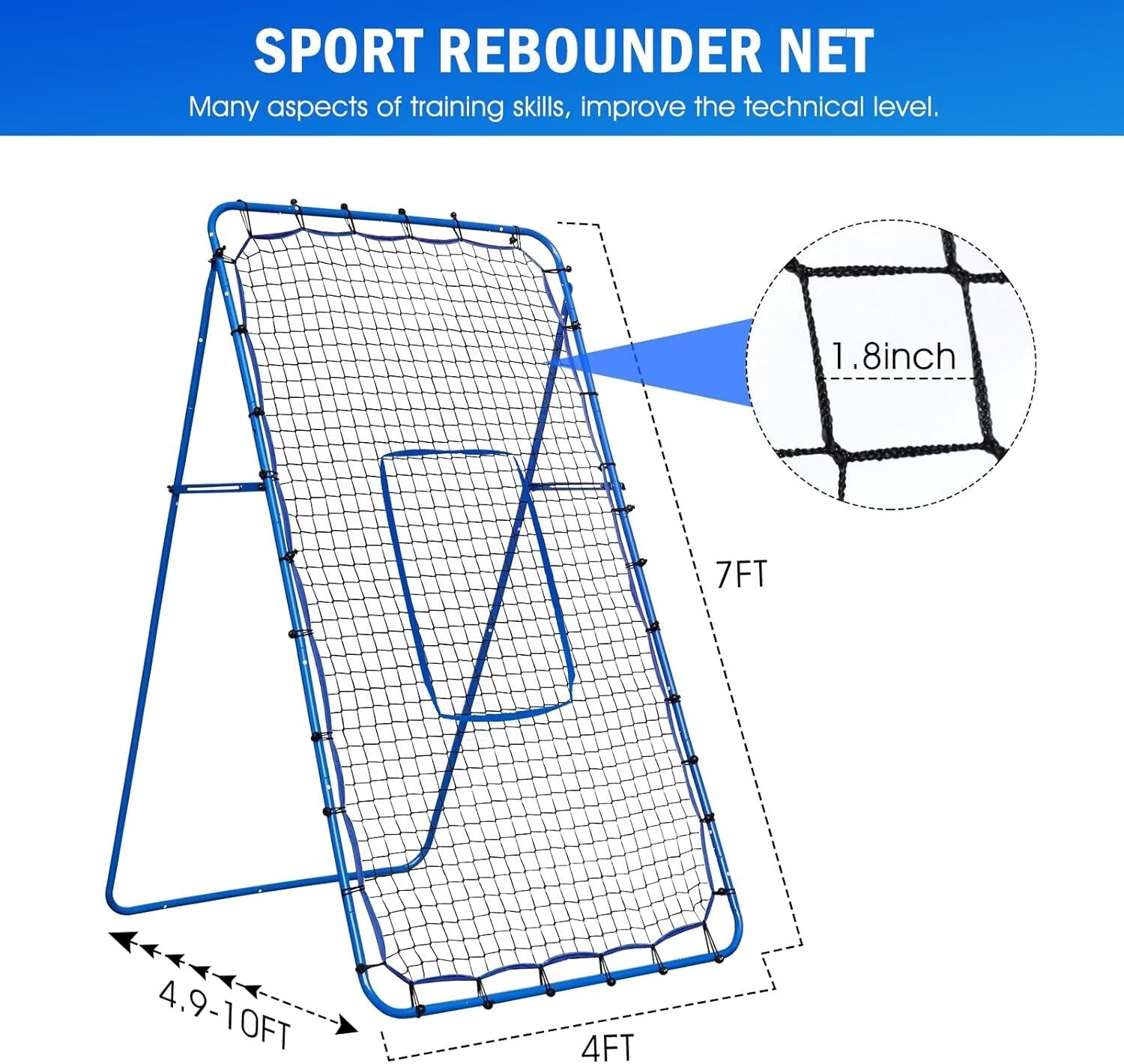 Quick Setup Pitch Back Net - Ideal for Lacrosse, Softball & Volleyball Training