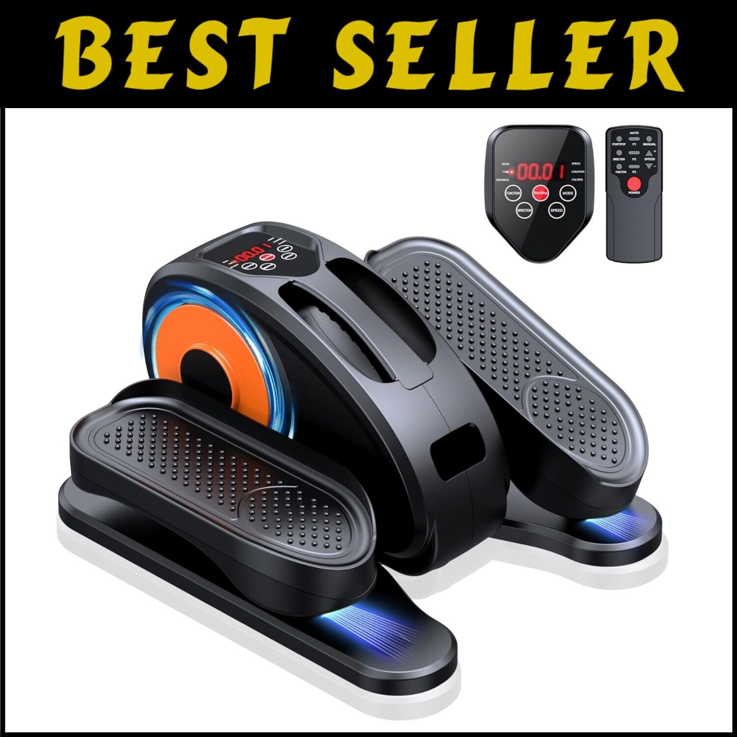 2-in-1 Remote Control Elliptical with 12 Resistance Levels for Gentle Workouts