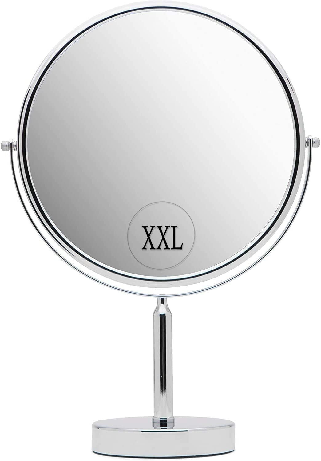 17" Tall Round Vanity Mirror with 3X Magnification - Chrome Polished Finish