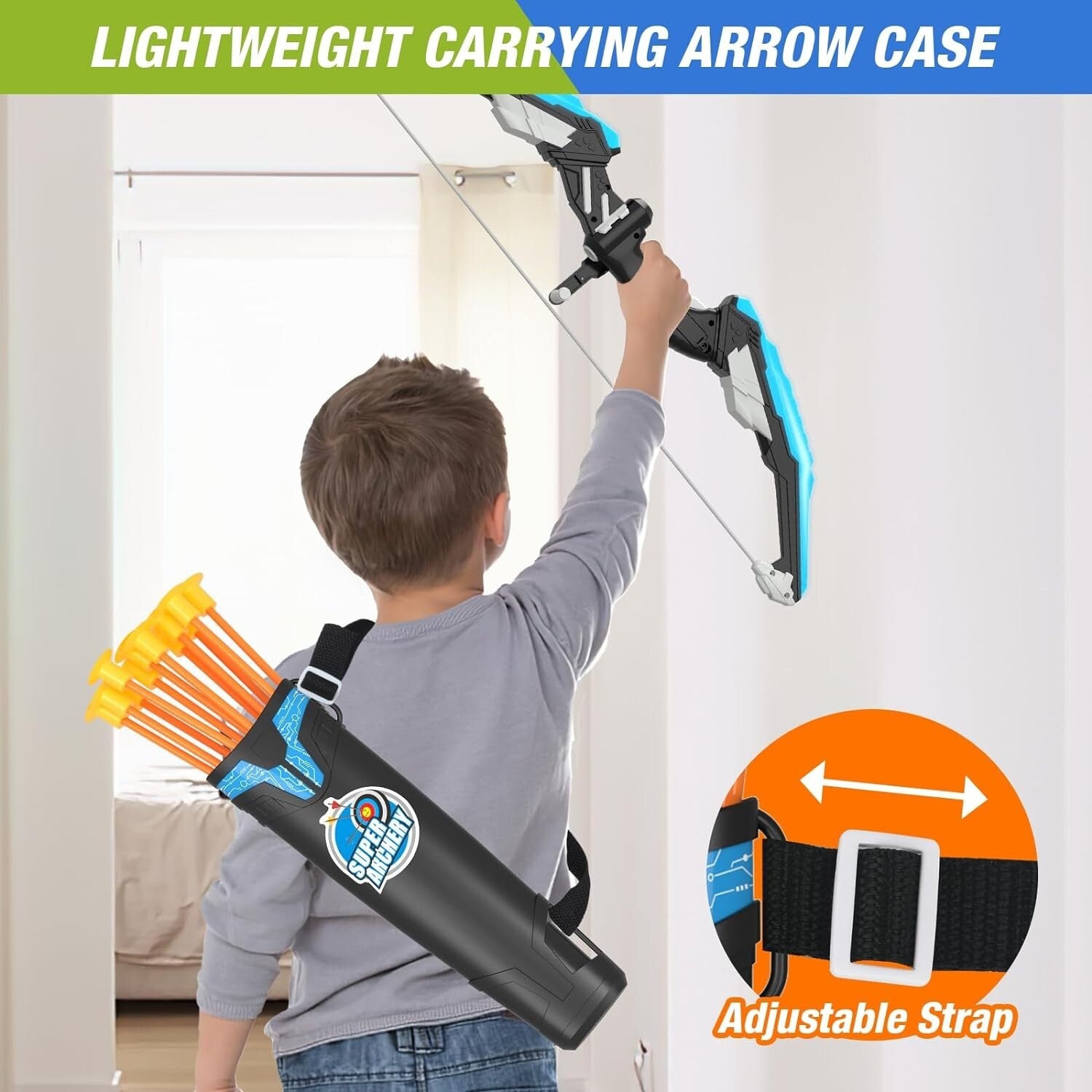Fun and Safe LED Light Bow and Arrow Set - 2 Packs for Ages 4-8 with Targets