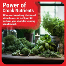 Load image into Gallery viewer, Cronk Nutrients 3-Part Plant Food Kit: Hydroponics &amp; Bloom Booster, 4L Liquid