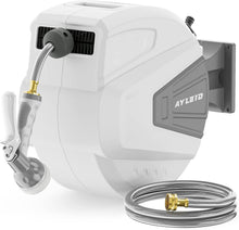 Load image into Gallery viewer, Retractable Wall-Mounted Hose Reel: 100ft with 9-Function Spray Nozzle