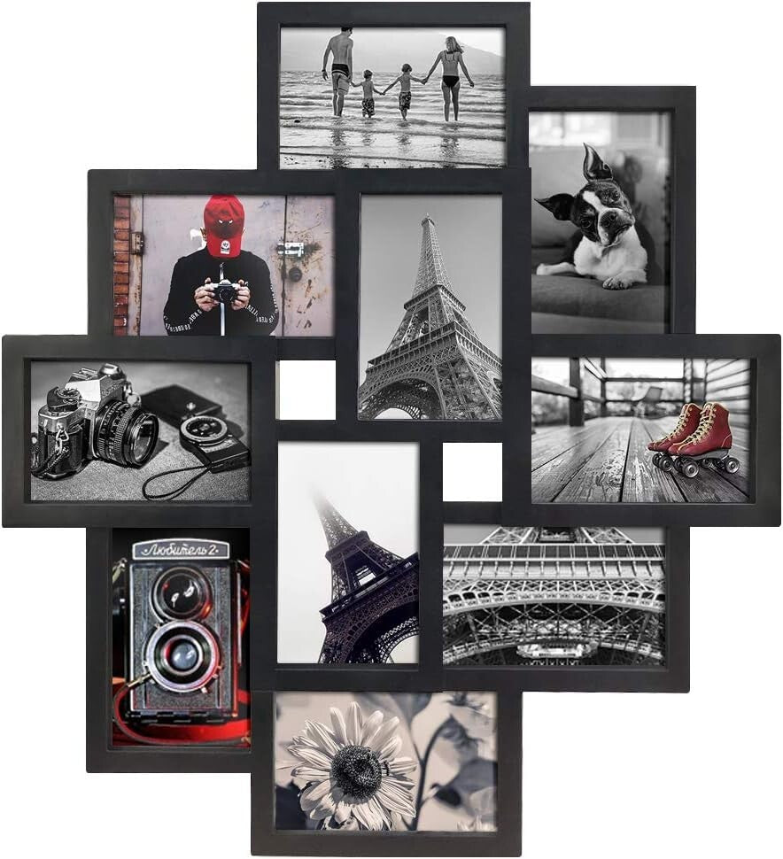 Create Stunning Memories with 10-Opening 4x6 Black Collage Picture Frame