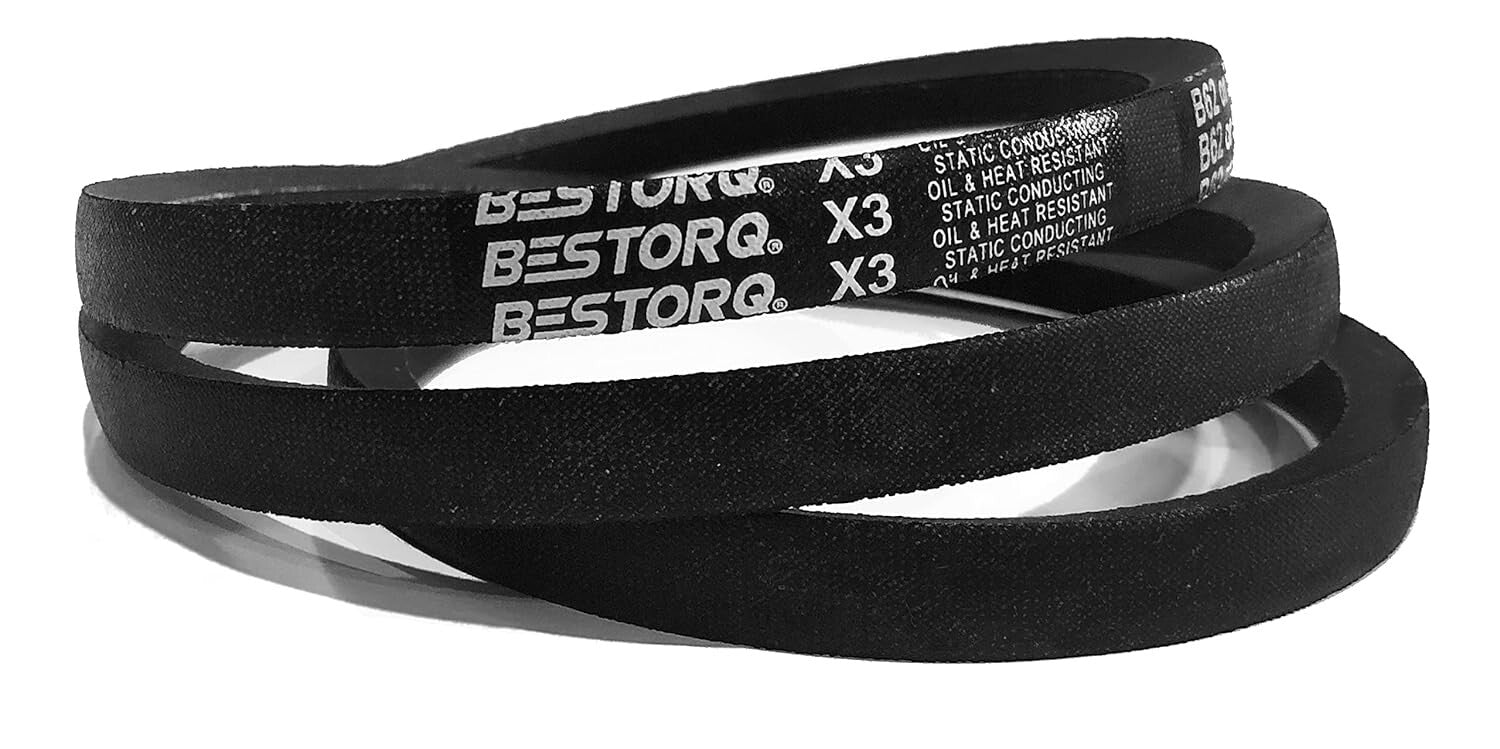 High Load Capacity V-Belts, 49" Wrapped Rubber, 10-pack - Ideal for Vacuums
