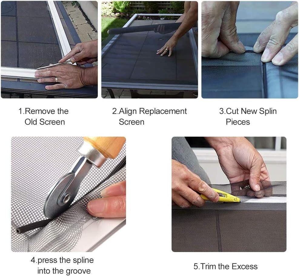 Fire-Resistant Fiberglass Screen Roll 48"x100" - Ideal for Windows and Doors