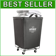 Load image into Gallery viewer, Heavy-Duty Rolling Canvas Laundry Basket - 100 lbs Capacity for Easy Transport