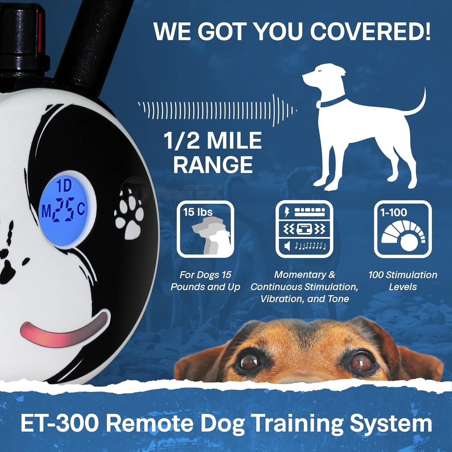 ET-300 Zen Waterproof E-Collar for All Breeds - Fast Charging & Durable Design