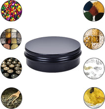 Load image into Gallery viewer, 50 Pack of 4oz Black Aluminium Tins with Screw Lids - Perfect for Crafts