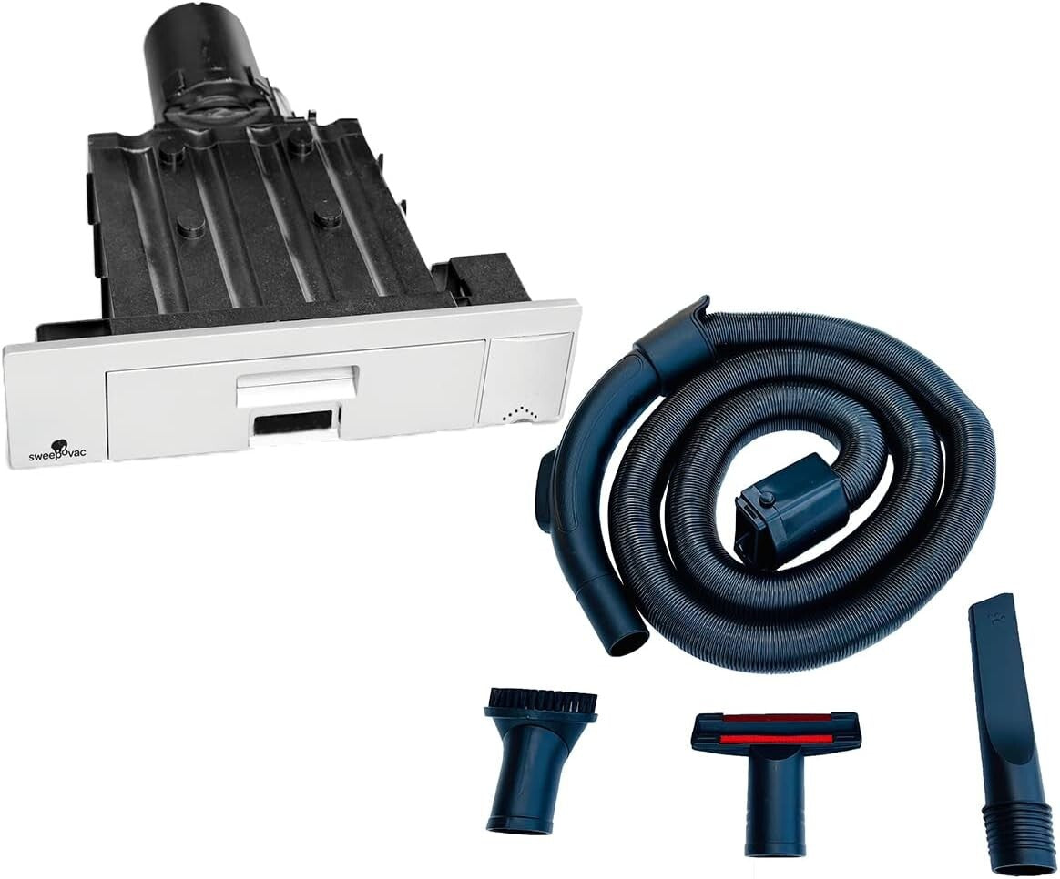 Revolutionary Built-in Kitchen Vacuum with 6-18ft Expandable Hose & Attachments
