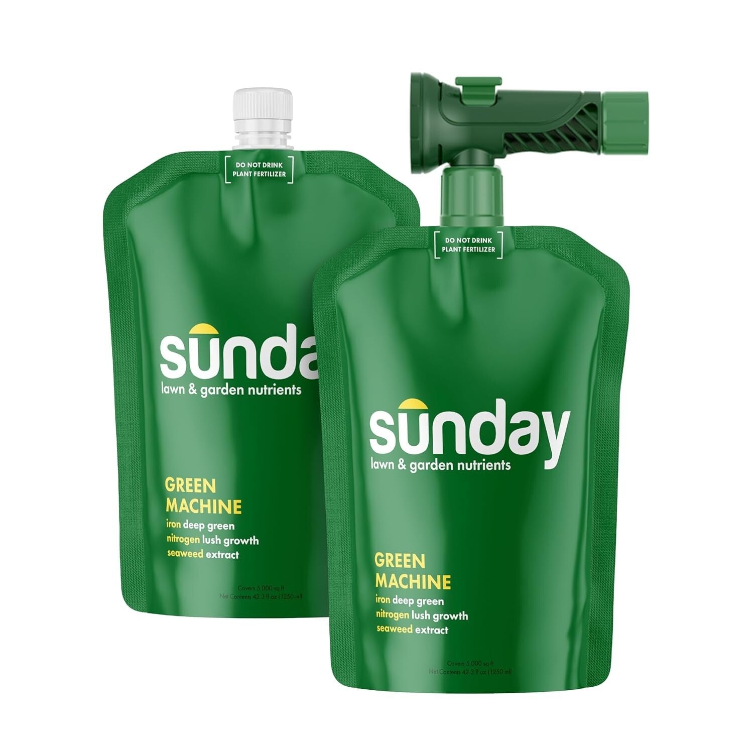 Premium Green Machine Lawn Fertilizer, 42.3oz - 2 Pack for Fast Greening Effect