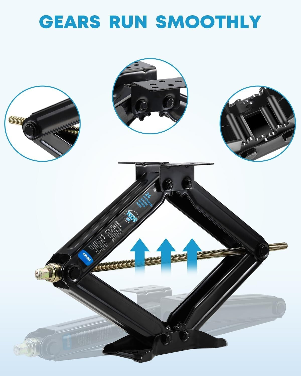 Durable 7500lbs RV Stabilizer Scissor Jacks - For Camping Trailers & Motorhomes