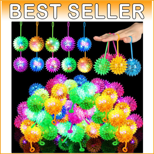 Flashing 2.17" Bouncy Balls - 100 Multicolor Rubber Party Favors for Events
